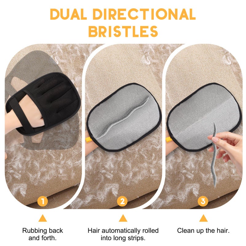 VerdeVilla Magic Brush Pet Hair Removal, Upgrated Pet Hair Remover Gloves for Cats Dogs, Efficient Grooming Gloves Brush for Couch, Furniture, Sofa, Clothing, Reusable Pet Hair Removal Tools,1PCS - Image 5